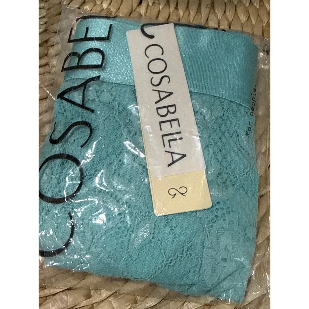 Cosabella Blu Capri Never Say Never Sports Brief Lace Underwear Size M